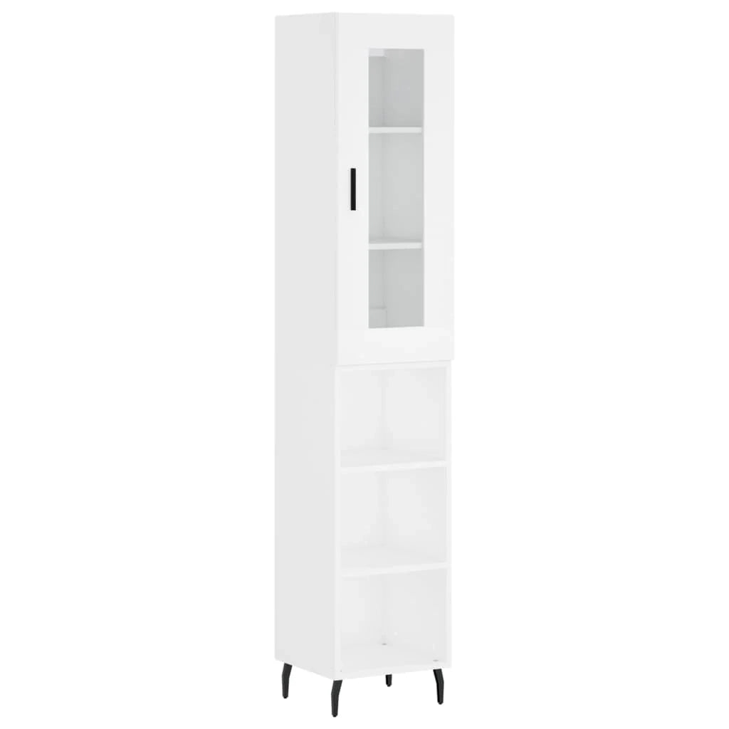 Buffet credenza cassettiera mobiletto mobile contenitore organizer cucina soggiorno salotto alto 34,5 x 34 x 180 cm legno ingegnerizzato bianco 02_0032339
