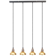 Lampada a sospensione Ottone Metallo Ferro Base Paralumi 4 Luce Punto Casa Accessori Illuminazione Soggiorno Sala da Pranzo