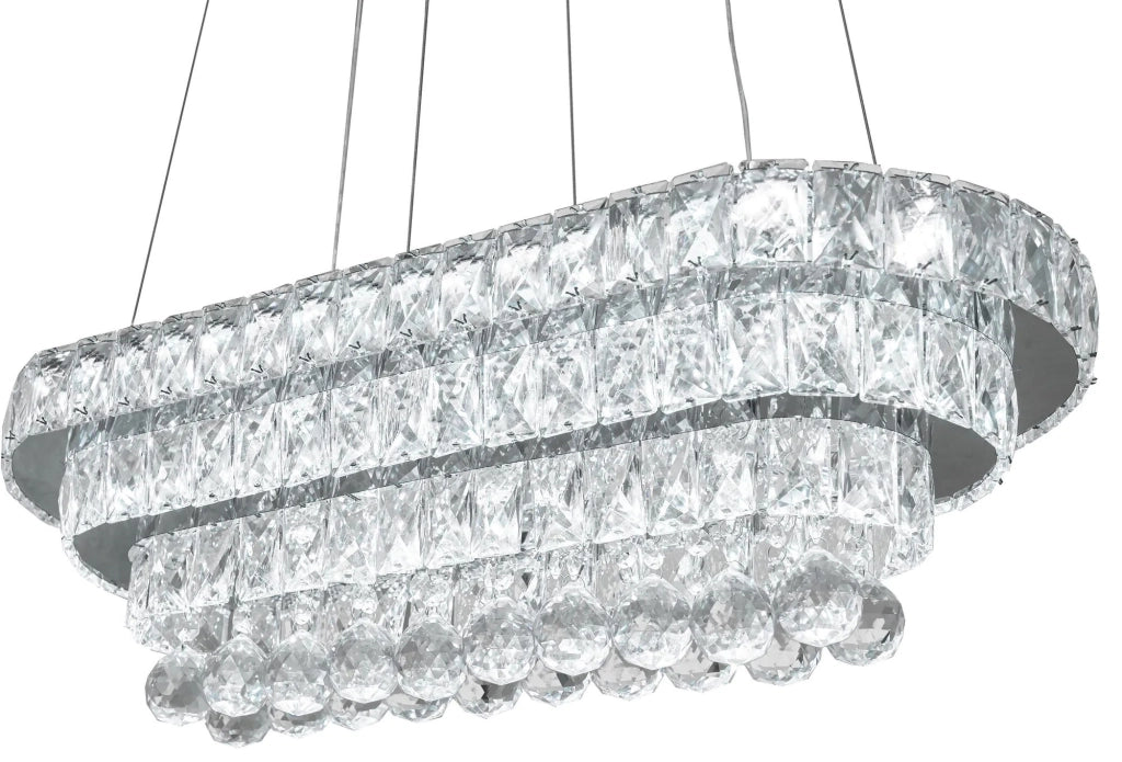 Lampada Da Soffitto Cristallo Led 102w Telecomando App417-cp