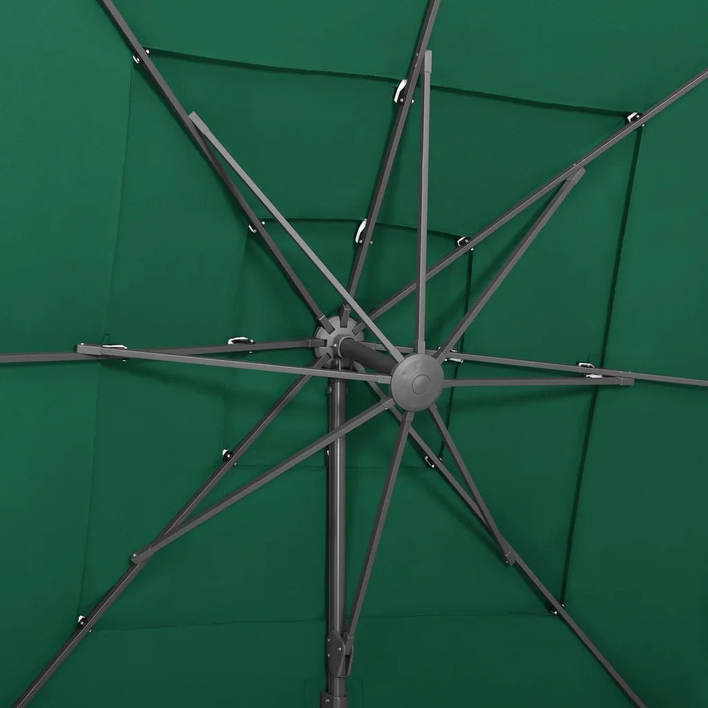 Ombrello | Parasolne a Sbalzo 4 Livelli Palo Alluminio 250x250 cm Verde