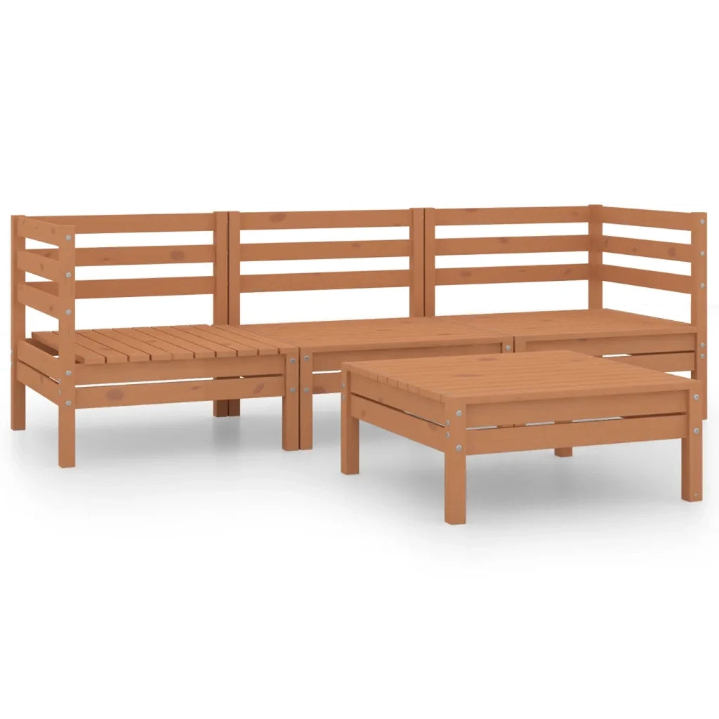 Set Salotto da Giardino 4pz Marrone Ambra Legno Massello Pino 3082470