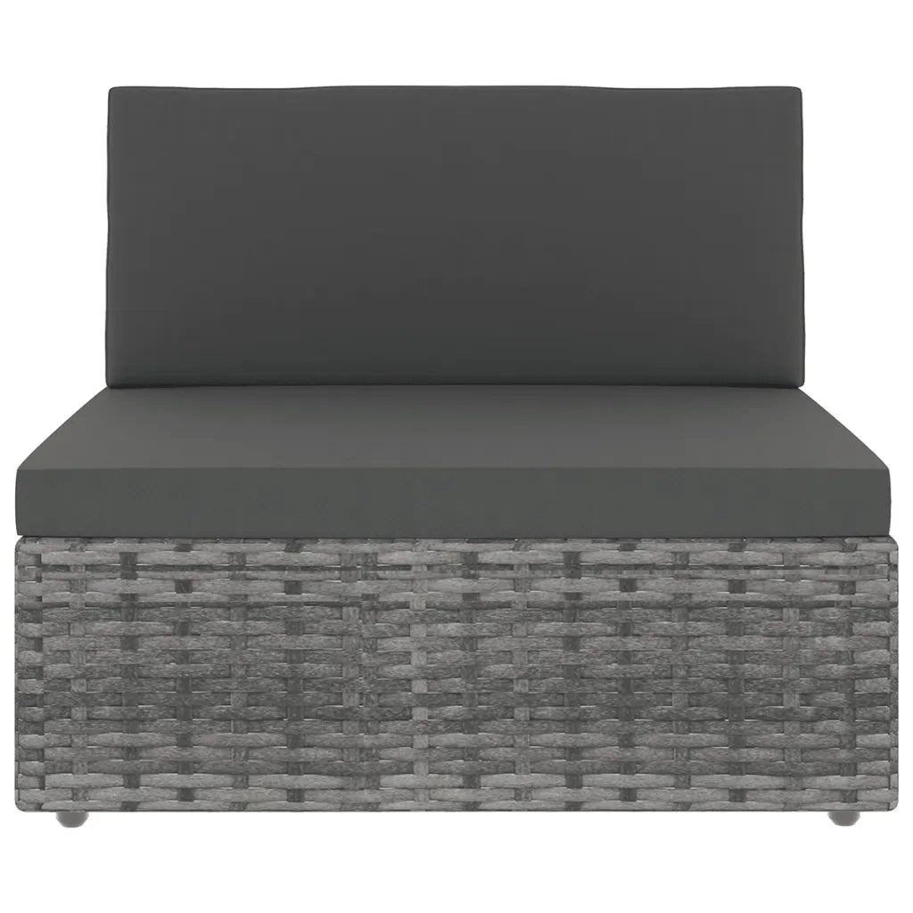 Set Divani da Giardino 9 pz con Cuscini in Polyrattan Grigio cod mxl 53439