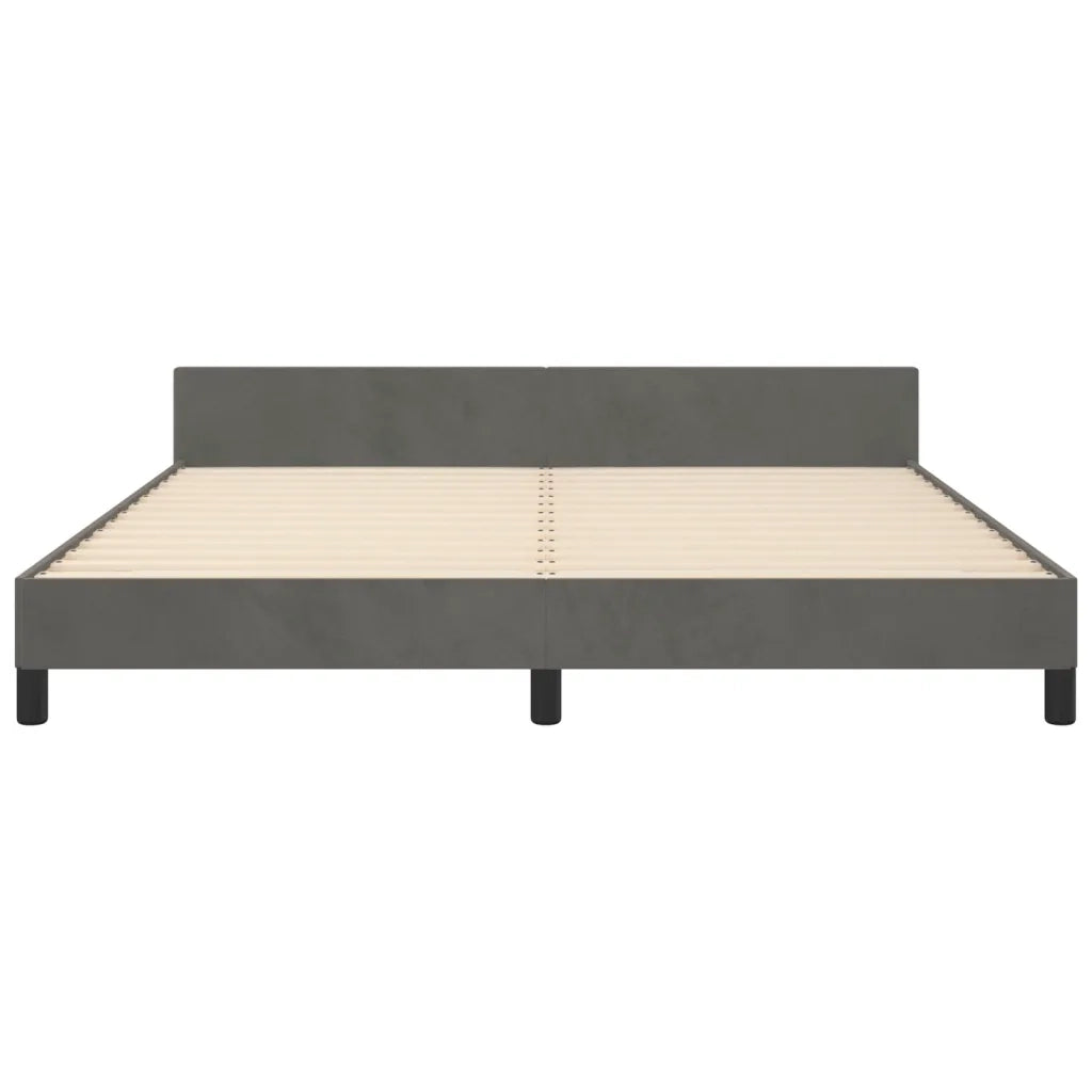 Giroletto con Testiera-Struttura Letto con testiera Grigio Scuro 180x200 cm in Velluto 772765
