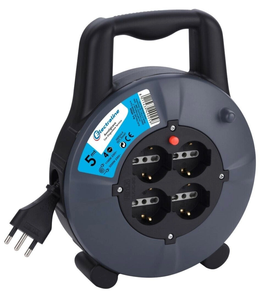 Avvolgicavo 5Mt 3X1,5 Con Disg. - Electraline