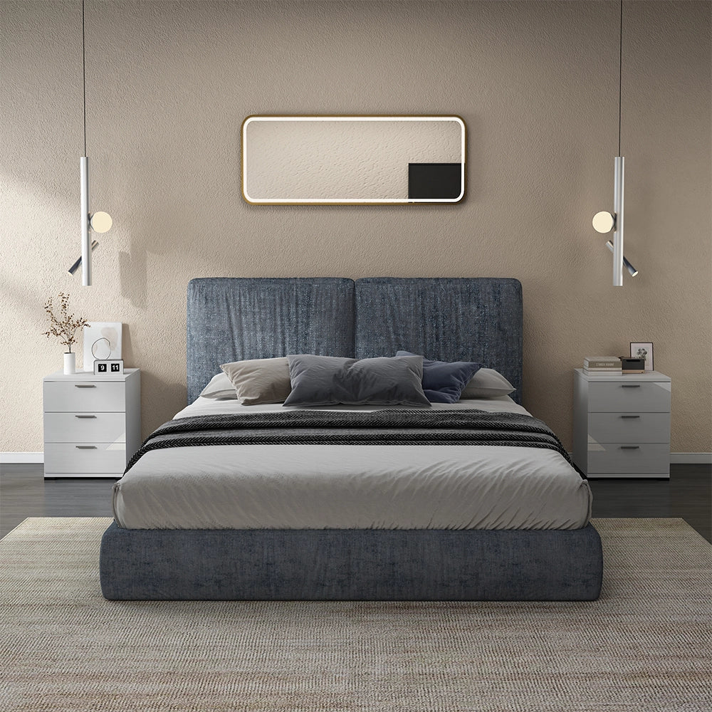 Comodino camera da letto Marseille Bianco lucido 46.2 x 60 cm Vicco