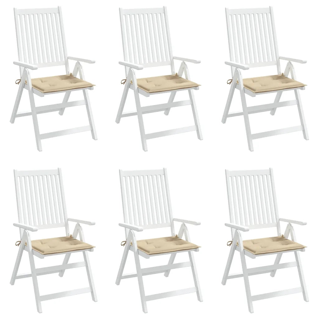 Cuscini per Sedia 6 pz Beige 40x40x4 cm in Tessuto Oxford