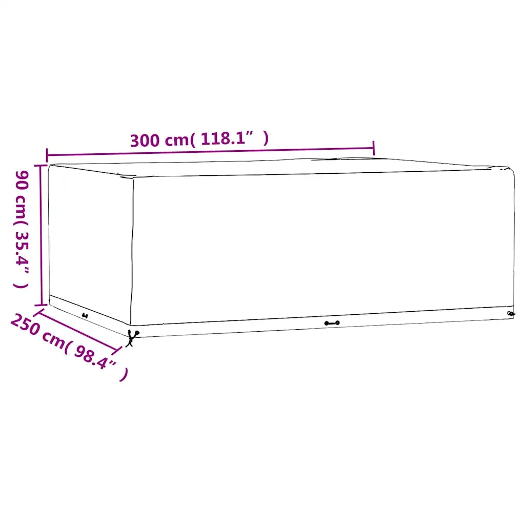Copri Mobili Giardino 2pz 16 Occhielli 300x250x90cm Rettangolo 3155361