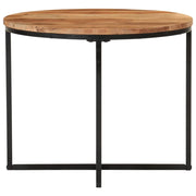 Tavolino Salotto-Tavolino da soggiorno-Tavolo 55x55x45cm in Legno Massello di Acacia e Ferro