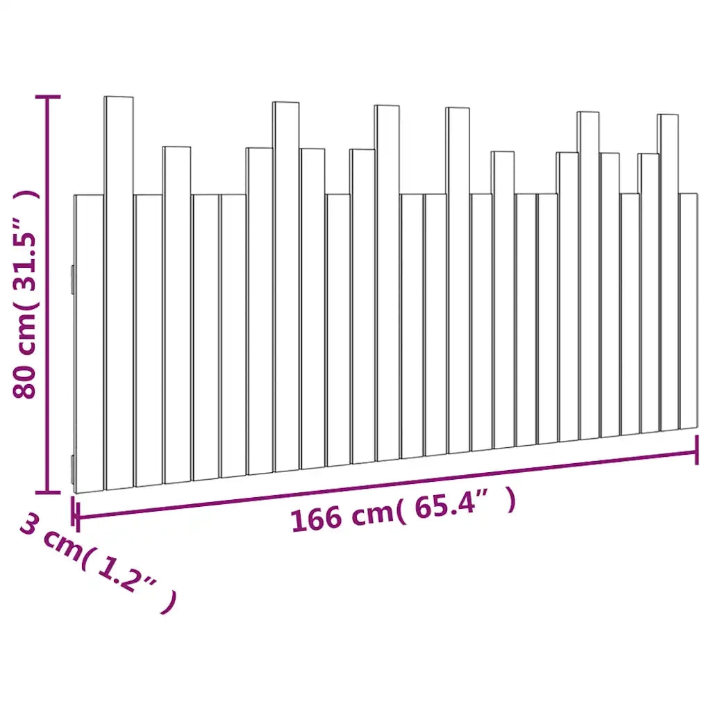 Testiera da Parete Bianca 166x3x80 cm in Legno Massello di Pino cod mxl 51536
