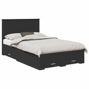 Letto matrimoniale | Letto per adulti | Struttura del letto Nero 135 x 190 cm Legno multistrato