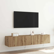 Mobile TV da parete 2 pcs Rovere artigianale 80 x 35 x 31 cm 863107