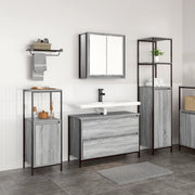 Set di mobili per bagno 3 pezzi  Grigio Legno ingegnerizzato