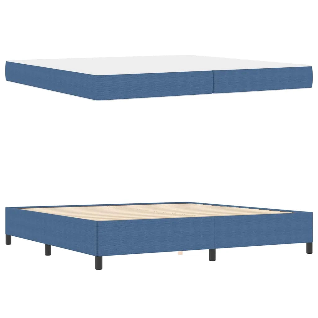 Struttura del letto con materasso Blu 200 x 200 cm Tessuto