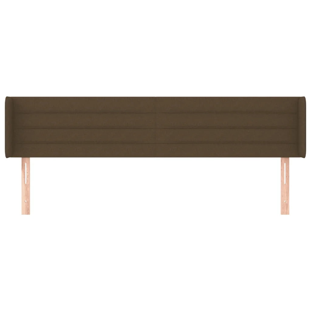 Testiera ad Orecchio-Testata con Orecchie Marrone Scuro 163x16x78/88 cm in Tessuto 724597