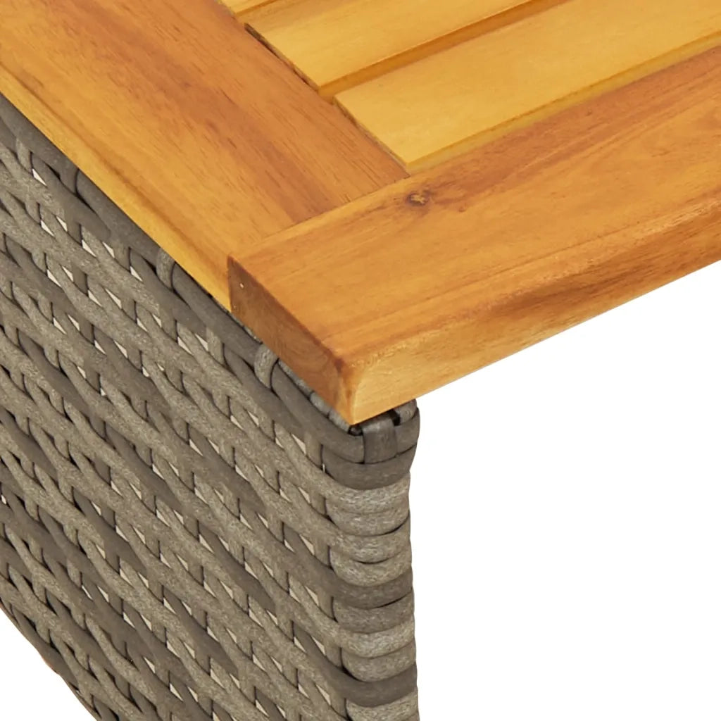Divano da Giardino con Tavolo e Cuscini a L-Sofa da Giardino-Divano da esterno Grigio Polyrattan 226646