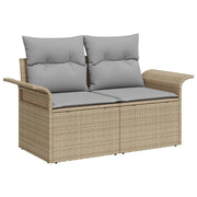 Set Divano da Giardino 6 pcs Beige Poly Rattan