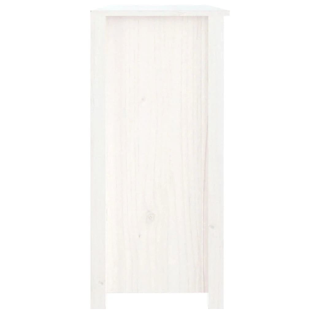 Buffet credenza cassettiera armadio mobile contenitore organizer per cucina soggiorno salotto 100 x 35 x 74 cm legno massello di pino bianco 02_0030156