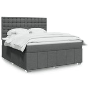 Giroletto a Molle con Materasso Grigio Scuro 180x200 cm Tessuto