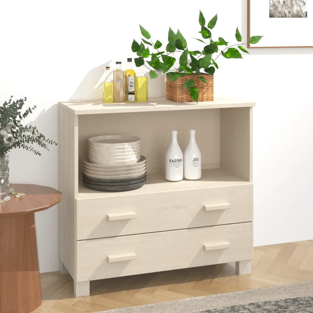 Credenza HAMAR ambra 85x35x80 cm in Legno Massello di Pino 340496