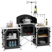 Tavolo da Cucina Pieghevole ¨C Zephmum ¨C Nero 172x48x130 cm