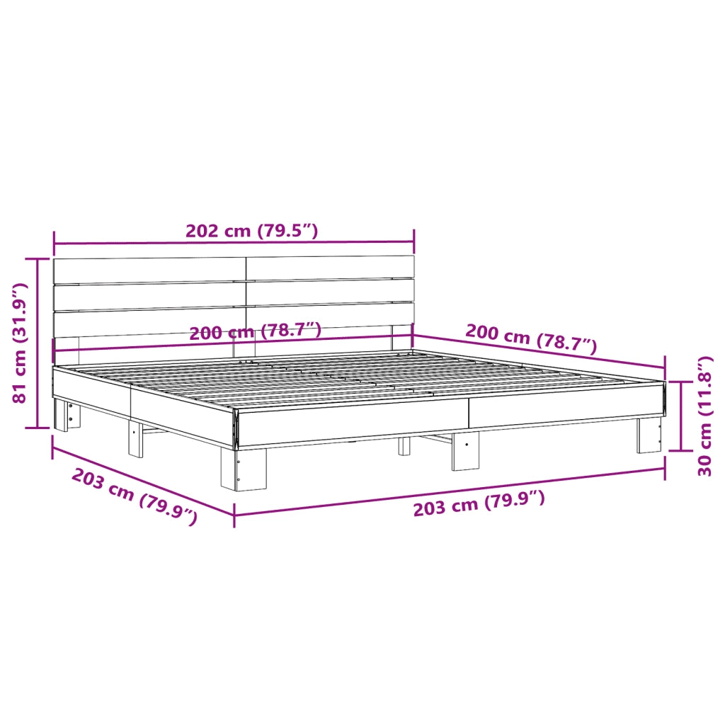 Giroletto Rovere Fumo 200x200 cm in Legno Multistrato e Metallo