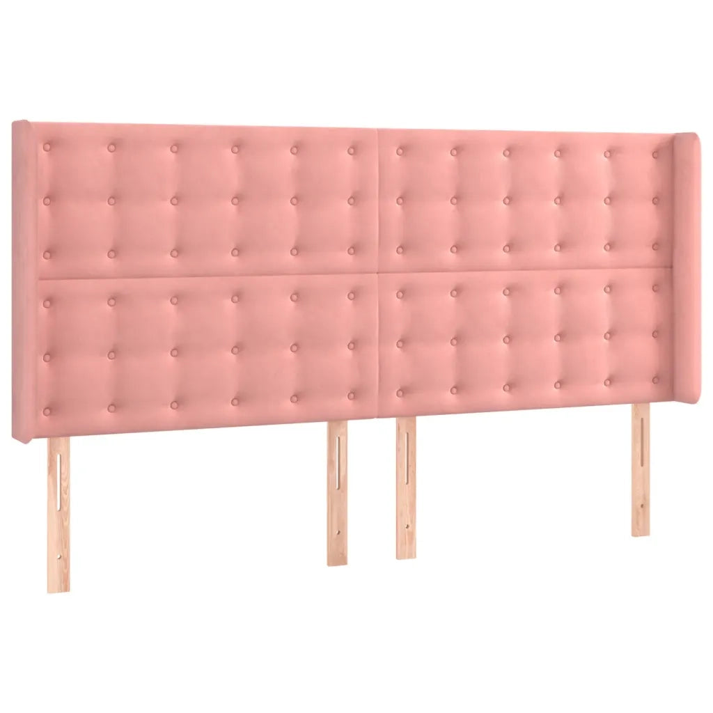 Testiera | Testata a LED rosa 183x16x118/128 cm in Velluto