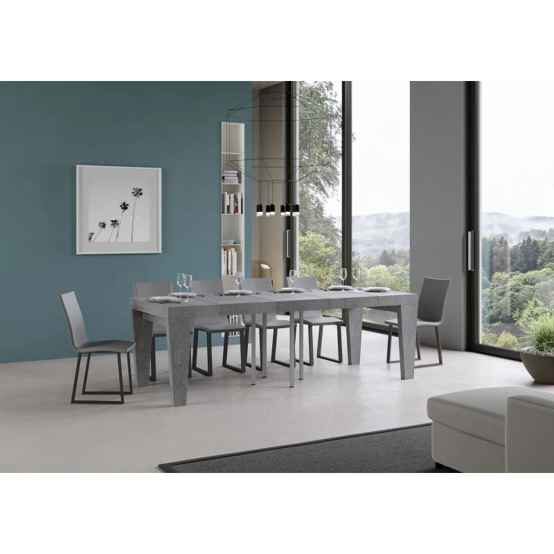 Tavolo allungabile 90x90/246 cm Spimbo Premium - Cemento