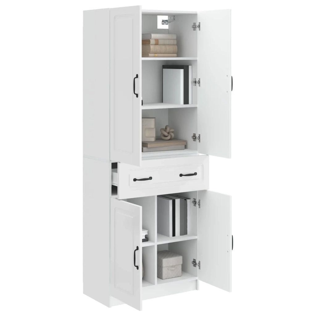 Set di armadi 2 pcs Bianco Lucido Legno ingegnerizzato