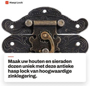 Hasp Slot Antico Design - Zinklegering - 2,5 x 2,1 cm - Hardware Decorativo - Inclusi Viti - Per Cassetti in Legno