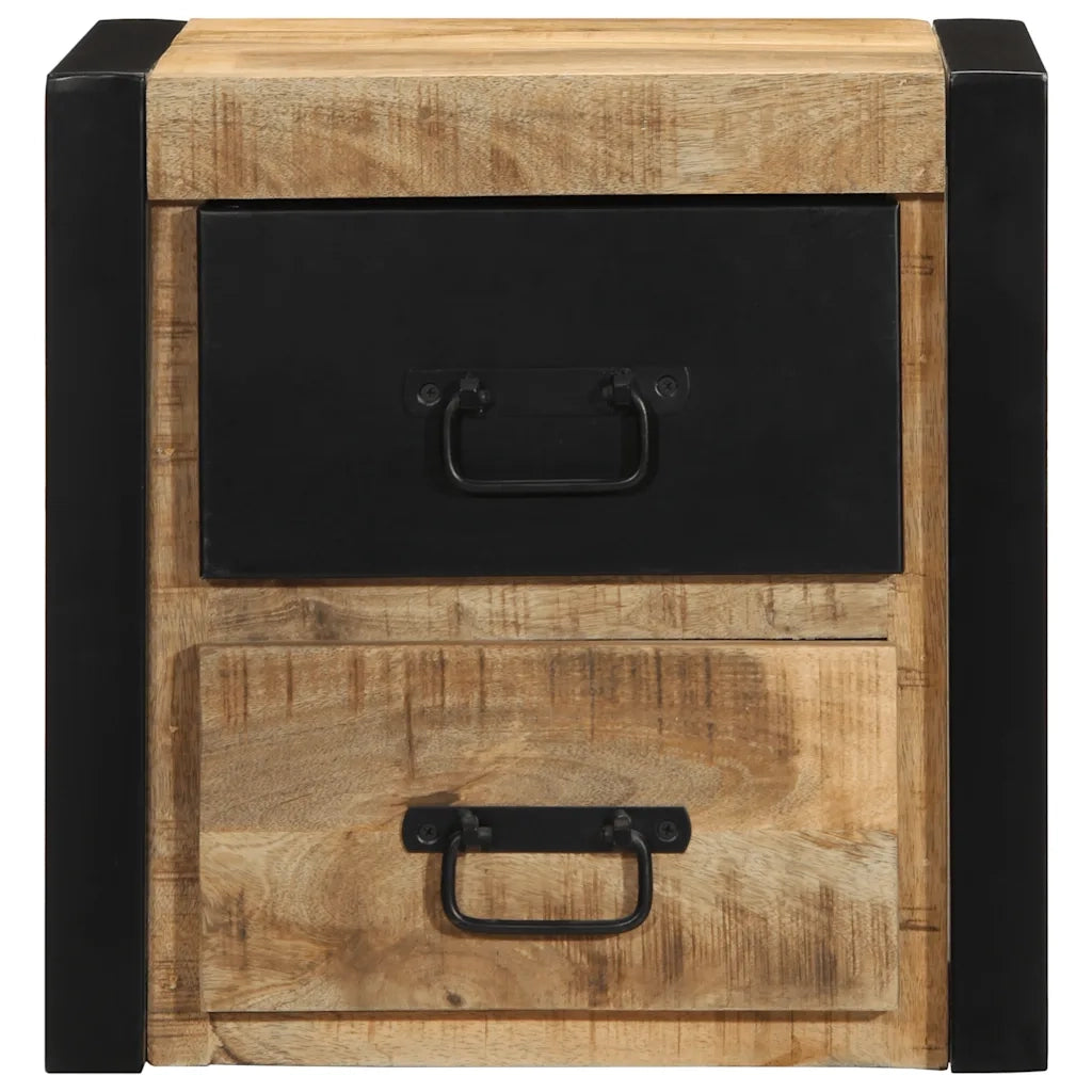 Comodino-Tavolino da notte 40x35x40 cm in Legno Grezzo Massello di Mango 689523