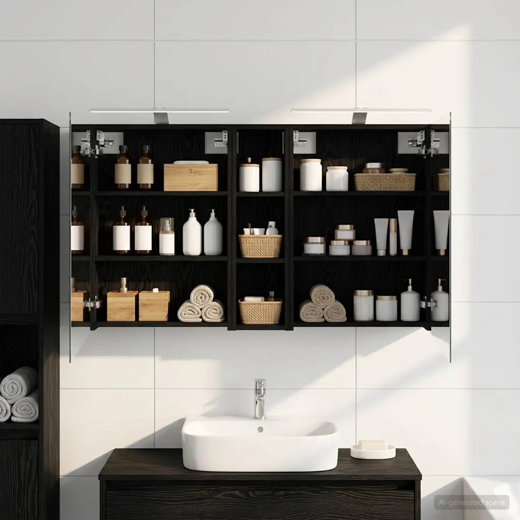 Set di Armadi da Bagno con lo scaffale 3 pcs 120 x 14,5 x 70 cm 3403753
