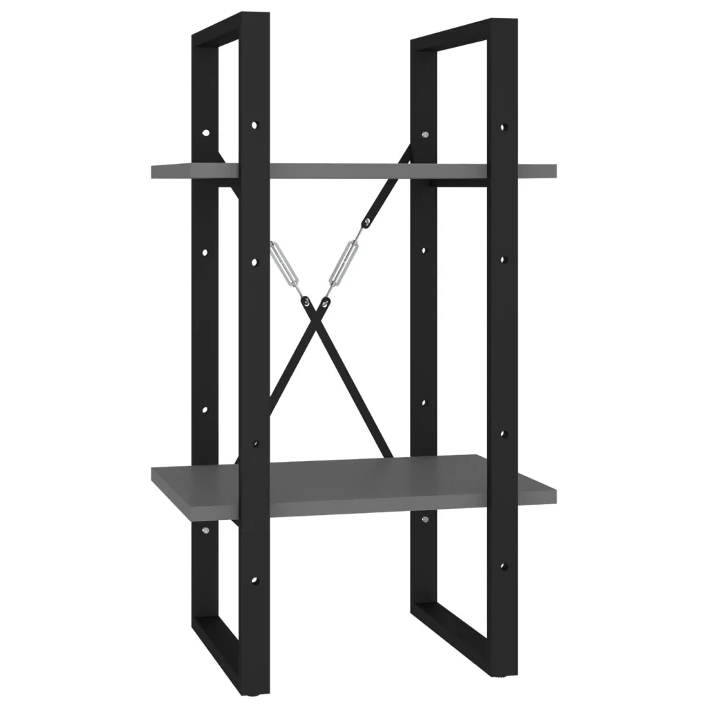 Libreria a 2 Ripiani Grigia 40x30x70 cm in Legno Multistrato 806409