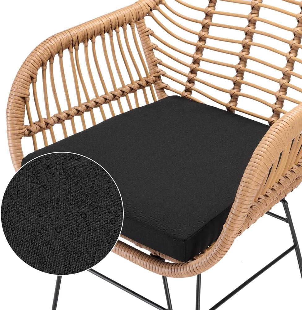 Set da Balcone 3 Pezzi Tavolino e Sedie da Giardino Effetto Polyrattan Salottino da Terrazzo