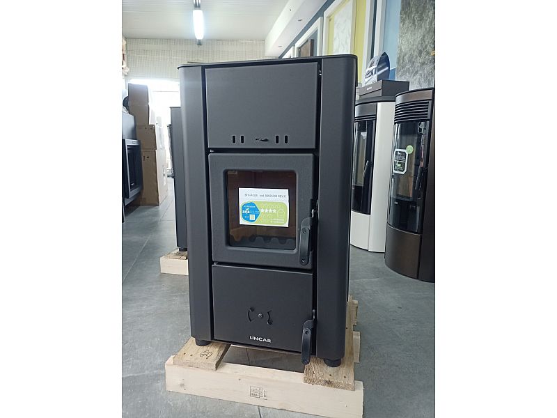 Stufa a legna ventilata Lincar Sofia potenza 7,4kW colore nero