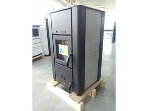Stufa a legna ventilata Lincar Sofia potenza 7,4kW colore nero