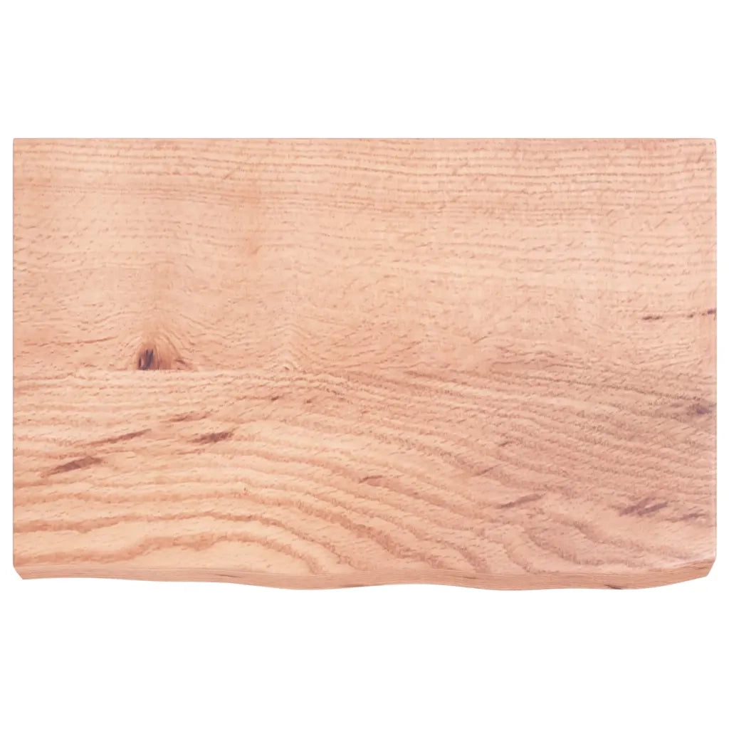 Piano Tavolo | Superficie Tavolo | Piano Scrivania Marrone 60x40x(2-6) cm Massello Rovere Trattato