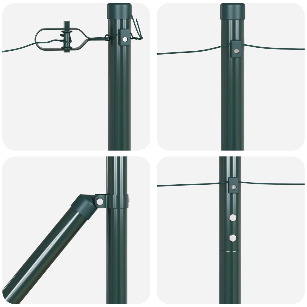 Pali per recinzione con picchetto 7 pcs Ã˜32 mm 170 cm acciaio zincato