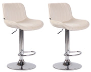 Set di 2 sgabelli da bar Lentini Velvet crema,cromo