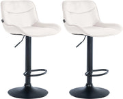 Set di 2 sgabelli da bar Vonore in velluto crema,nero