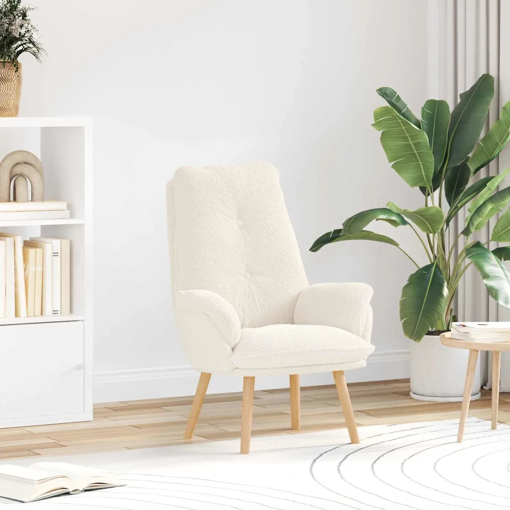 Poltrona | Sedia Relax Crema 69 x 74 x 93 cm Tessuto Sherpa