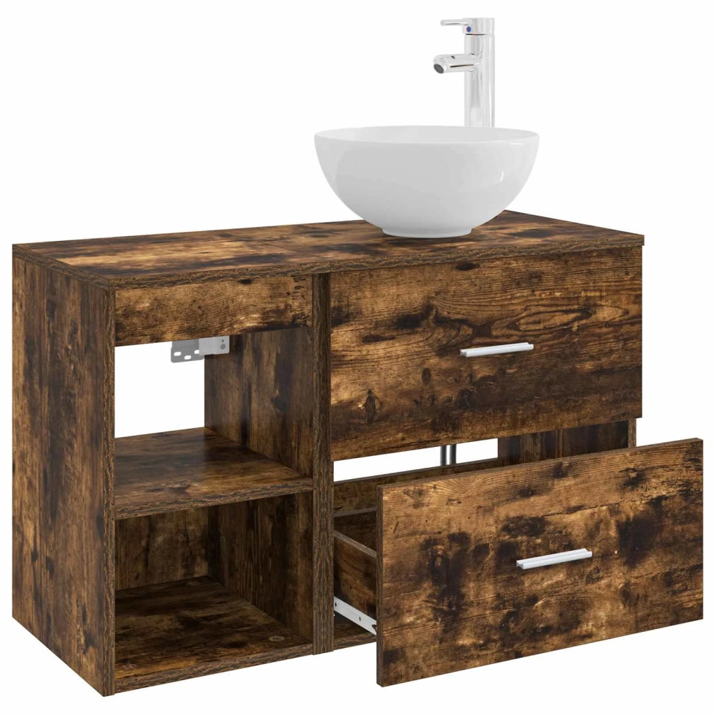 Set di mobili per il bagno 2 pcs Rovere Fumo 3403868