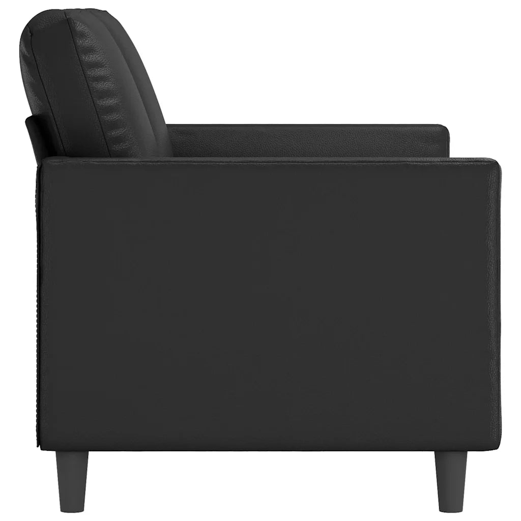 Divano a 2 Posti Nero 120 cm in Similpelle
