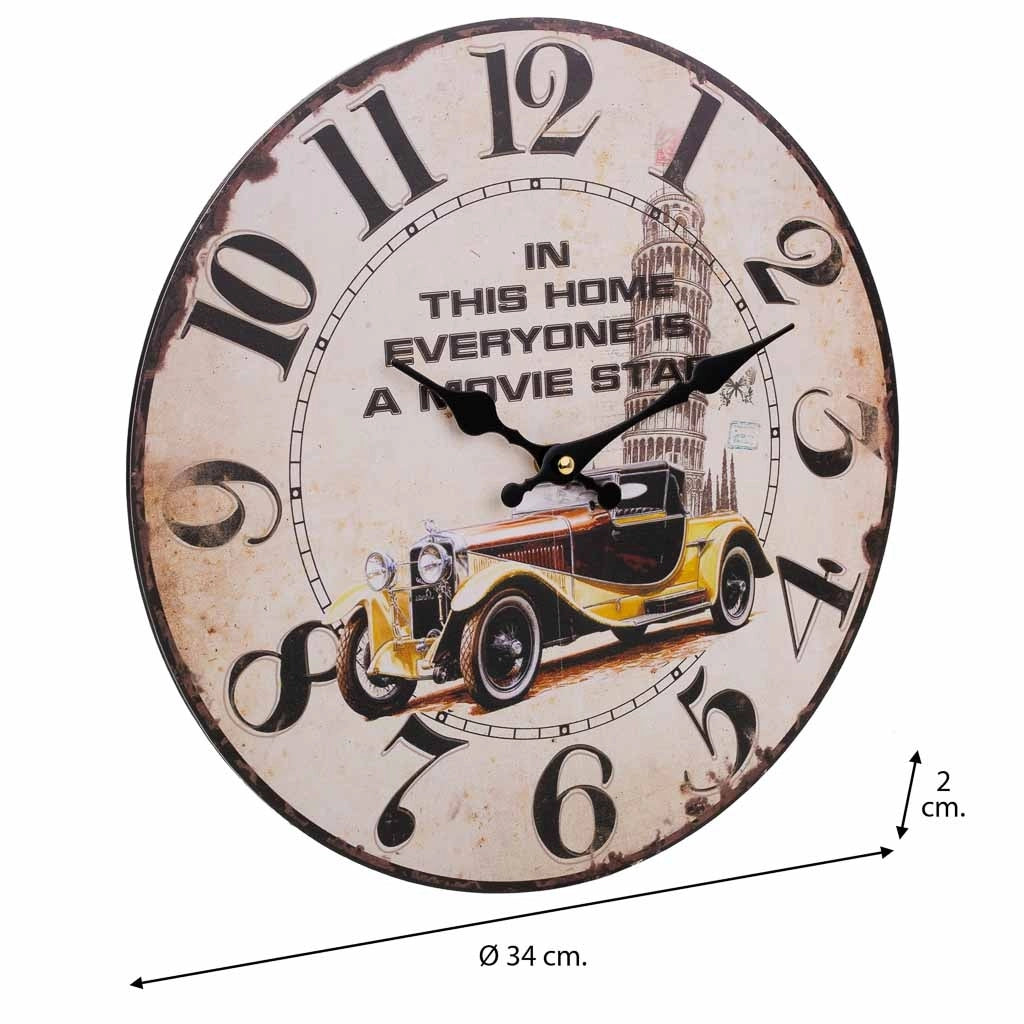 Orologio da parete in legno bianco d34x2h