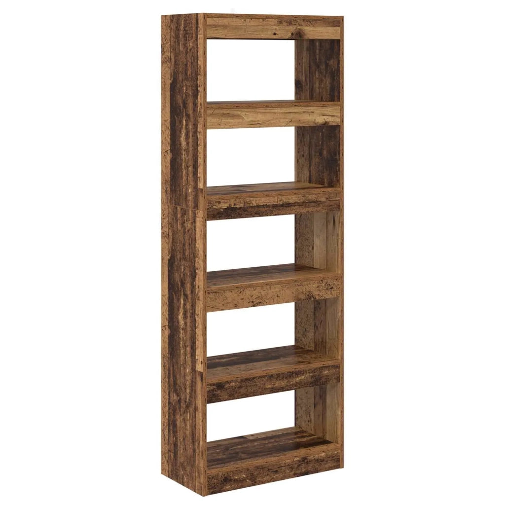 Armadio per Libri 5 livelli 60 x 30 x 166 cm Legno vecchio 880459