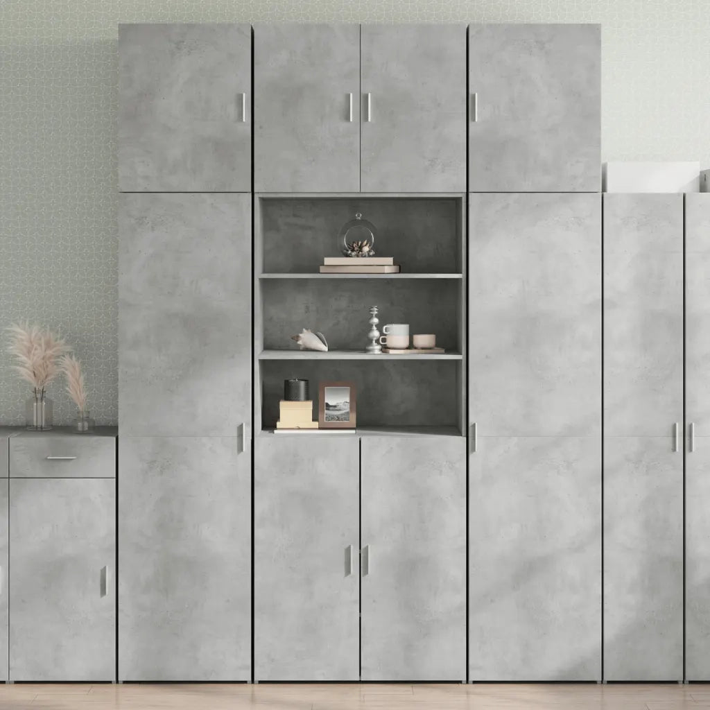 Credenza | Madia | Buffet da pranzo | Armadio da pranzo Grigio Cemento 80x42,5x249 cm in Legno Multistrato