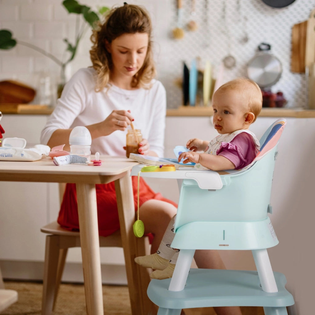 Seggiolone per neonati con imbracatura a 5 punti cuscino rimovibile, Seggiolone per bambini convertibile Colorato-Seggioloni