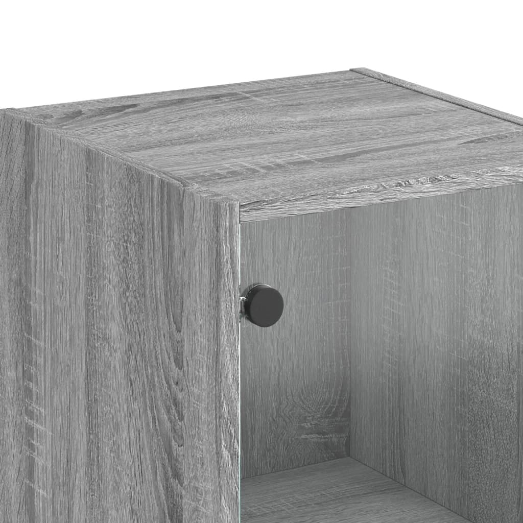 Buffet credenza cassettiera mobiletto mobile contenitore organizer per cucina soggiorno salotto con anta in vetro Sonoma 35 x 37 x 142 cm grigio 02_0030102