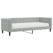 Divano letto | Sof¨¤ letto | Letto singolo con Materasso Grigio Chiaro 80x200 cm in Velluto