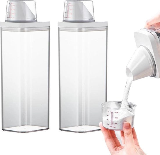 Contenitori multifunzionali per detergenti e cibi, Set da 2, 1900 ml, Con misurino