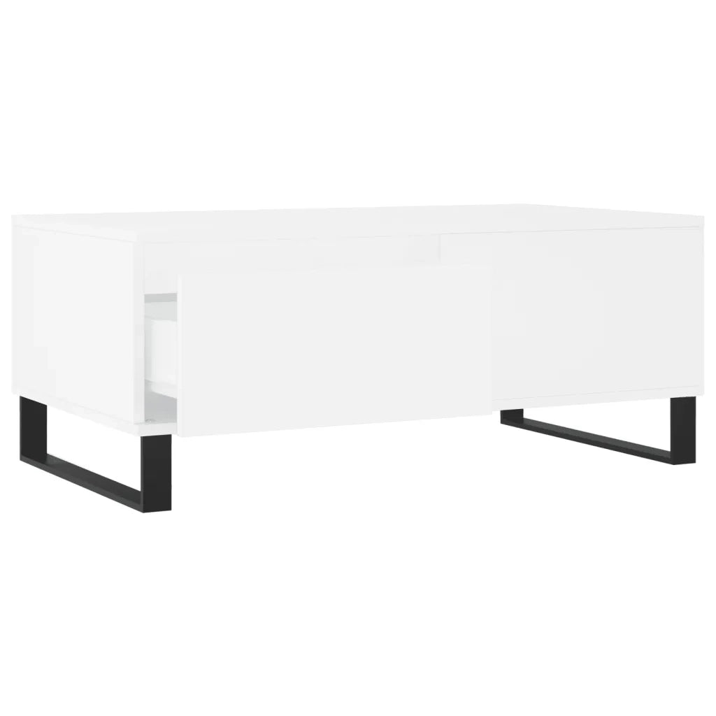 Tavolino da salotto | Tavolino da caff¨¨ | Tavolino da Soggiorno Bianco 90x50x36,5 cm in Legno Multistrato